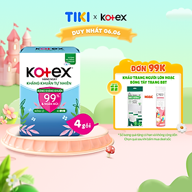 Combo 4 BVS Kotex Hàng Ngày Kháng Khuẩn Tự Nhiên 40X24