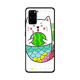 Ốp Lưng Dành Cho Samsung Galaxy S20 Plus mẫu Mèo Cá Ôm Dưa Hấu - Hàng Chính Hãng
