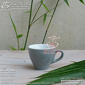 Mua Ly tách sứ uống cafe espresso 70ml men màu ghi gốm sứ Bát Tràng cao cấp