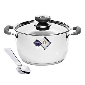 Nồi Inox Đáy Từ Fivestar Quai Silicon Tặng 5 Muỗng Inox - Bạc