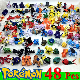 Bộ sưu tập mô hình đồ chơi Pokemon 48 chi tiết không trùng anime chibi vui nhộn, dễ thương cho bé nhập vai, trang trí - Hàng chính hãng