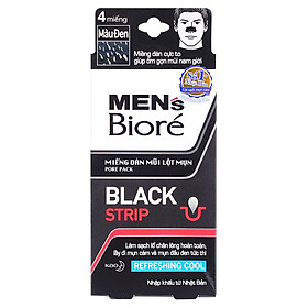 Miếng Dán Mũi Lột Mụn Mát Lạnh Sảng Khoái Biore (Hộp 4 Miếng)