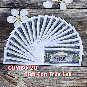 Combo 20 tờ lưu niệm hình con Trâu của Lào, dùng để sưu tầm, lưu niệm, làm tiền lì xì độc lạ, may mắn, ý nghĩa