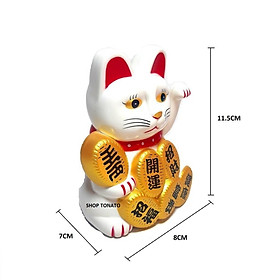 MÈO THẦN TÀI, MÈO MAY MẮN MANEKI NEKO Y11014,Y11015,Y11016 VẪY TAY CAO 11.5CM,15CM,16CM