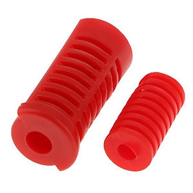 2X Motorcycle Gear  Shifter Lever Rod & Footrest Pedal Rubber Cover Red