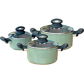 Bộ nồi nhôm cao cấp Happy Cook Ceragreen HCA-CG6PC