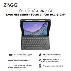 Ốp lưng kèm bàn phím ZAGG Messenger Folio 2 iPad 10.2/10.5