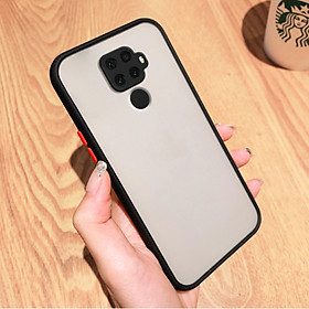 Ốp lưng trong nhám viền màu chống sốc bảo vệ camera cho Xiaomi Redmi Note 9 - Hàng nhập khẩu