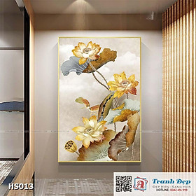Tranh canvas Trang trí Hoa sen vàng - HS013