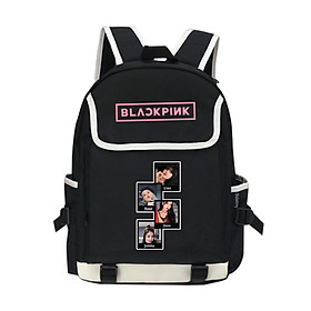 Balo Troy INTR003 họa tiết nhóm nhạc kpop blackpinkk phối nắp viền trắng thời trang