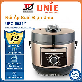 Nồi Áp Suất Điện Unie UPC5081Y, 900w-1.0Lit, Lòng Nồi 5 Lớp Dày 2.2mm Phủ Ceramic, Hàng Chính Hãng