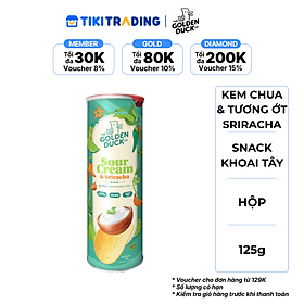 Snack Khoai Tây Thượng Hạng THE GOLDEN DUCK Vị Kem Chua & Tương Ớt Sriracha Hộp 125g