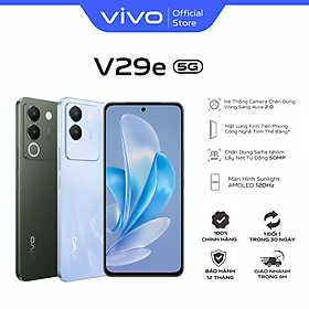 [Mới] Điện thoại vivo V29e 5G (8GB/256GB) - Hàng Chính Hãng - Camera Selfie 50 MP - Vòng Sáng Aura 2.0 - Màn hình AMOLED 6.67" - Đen Đại Ngàn