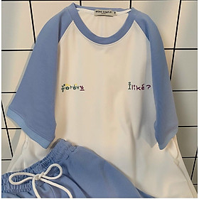 Bộ Đồ Thun Unisex Hàn Quốc I Like Cặp Nam NữHOT RẺ ĐẸPSet Đồ Bộ Mặc Nhà In Hình Cute Áo Thun Rộng -Quần Short Đùi Suit[ [ẢNH THẬT ] - THIÊN HÀ SHOP ĐỒ BỘ THUN NAM NỮ