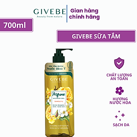 Sữa tắm GIVEBE Vàng - Sansuyu 700 ml hương nước hoa Ý tái tạo làn da, mềm mại, sạch mụn chiết suất thi