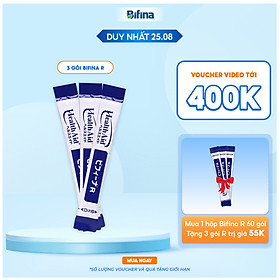 Men vi sinh BIFINA NHẬT BẢN, loại R lẻ 3 gói (không có hộp)