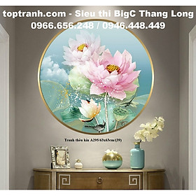 Mua Tranh thêu chữ thập 3 bông hoa sen hồng A295 chưa thêu