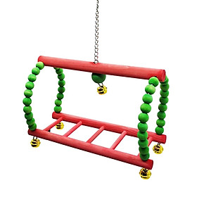 Wood Bird Ladder Bird Cage Accessories for Bird Parakeet Budgie Cage Toys