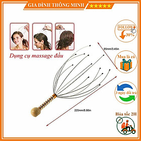 (́ ̉) Cây Massage Đầu Giảm Stress, Dung Cụ Mát Xa Đầu Thư Giãn, Bớt Đau Nhức Đầu Tiện Lợi