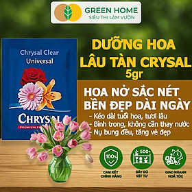 Dưỡng Hoa Lâu Tàn Greenhome, Chrysal, Gói 5gr, Phân Bón Cho Hoa Cắt Cành, Lâu Tàn, Nở Bông To, Không Bị Hôi Nước - 1 GÓI CHRYSAL