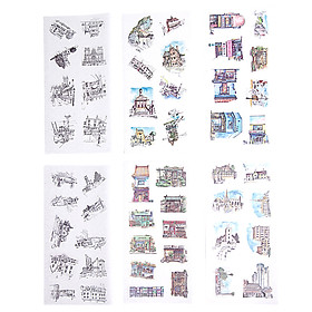 Sticker Dán Trang Trí ( Bộ 6 Tấm ) - Kiến Trúc