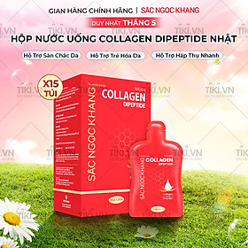 (New) Nước uống Collagen dipeptide 15 túi Sắc Ngọc Khang tinh khiết nhập khẩu từ Nhật Bản, đạt chuẩn hàm lượng hấp thụ nhanh & vượt trội giúp trẻ hóa làn da - săn chắc và sáng mịn