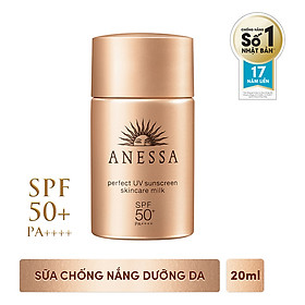 Sữa Chống Nắng Anessa Perfect UV Sunscreen Skincare Milk Spf50+ Pa++++ (20ml)