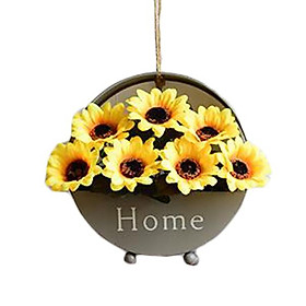 Giỏ hoa giả trang trí nhà cửa phong cách độc đáo với hình tròn kèm quai treo chất liệu thép sơn tĩnh điện nhiều mẫu
