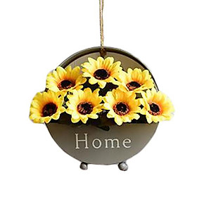 Giỏ hoa giả trang trí bàn, kệ tủ, treo tường hình tròn phong cách độc đáo kèm quai treo, chất liệu thép sơn tĩnh điện nhiều mẫu