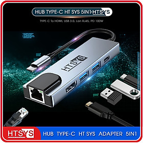 Mua Hub Chuyển Đổi USB Type C HT SYS 5 in 1 To HDMI  USB 3.0  Lan  PD 100W - Hàng Chính Hãng