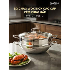 CHẢO WOK KÈM XỬNG HẤP GKÖCH – ĐẲNG CẤP BẾP ĐỨC Hàng chính hãng