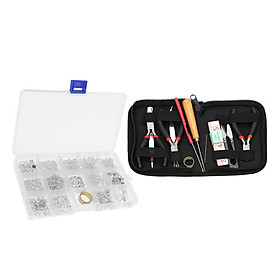 Box of 15 Kinds Jewelry Making Starter Kit Silver Findings Case of Beading DIY Tool Set Earring Bracelet Necklace Supplies
