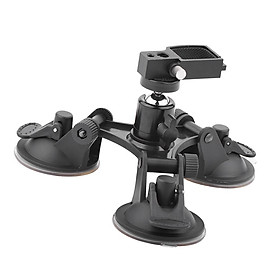 Triple Cup Camera Suction Mount with Ball Head + 1/4'' Mount Adapter Holder
