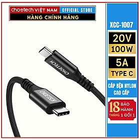 Mua Cáp Sạc Nhanh Type C To Type C 100W Thunderbolt 3.1 GEN 2 Chhoetech XCC-1007 dài 2M (Hàng chính hãng)