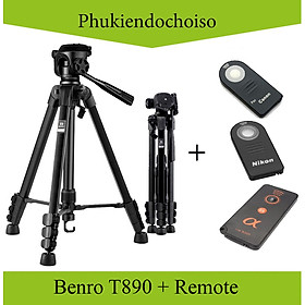 Chân máy ảnh Tripod Benro T890 + Remote cho máy ảnh, Hàng chính hãng