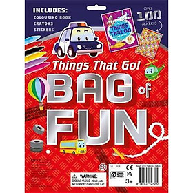 Sách tô màu kèm hình dán và bút màu Things That Go! Bag of Fun - Igloo Books