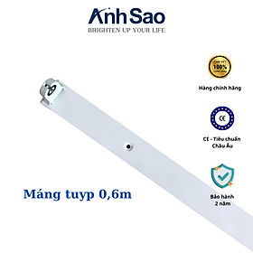 Máng đèn tuyp led 0,6m LEDGOES dành cho 1 bóng T8 60cm