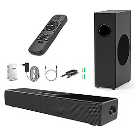 Loa Soundbar Bluetooth5.0 với loa siêu trầm cho TV có dây Color: S22 Woofer Size/Full-Range Size: UK Plug