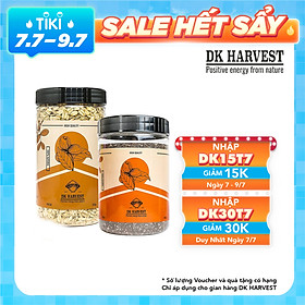 COMBO SIÊU TIẾT KIỆM - 1 Hũ Yến Mạch Cán Mỏng Dk Harvest 450g + 1 Hũ Chia Đen Dk Harvest 500g
