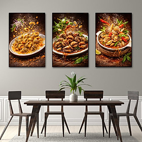 (HCM) Tranh treo tường món ốc trang trí quán nhậu, nhà hàng kèm đinh treo