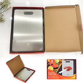 Mua Thớt Inox 304 size 24x34 5 Kháng Khuẩn -Cường Lực-Chống Ẩm Mốc-Không Gỉ
