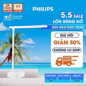 Đèn bàn Philips bảo vệ mắt DSK212 Tilpa PT 5W 4000K -  Điều chỉnh độ sáng, êm dịu cho đôi mắt khỏe đẹp