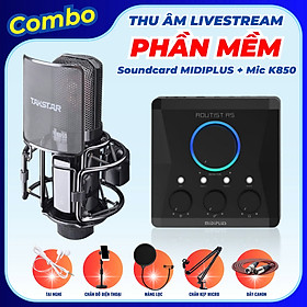 Combo chuyên Thu Âm Dùng Phần Mềm Livestream Chuyên Nghiệp sound card Routist RS GEN II và micro thu âm Takstar  K850 hàng nhập khẩu