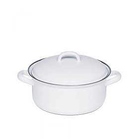 Nồi Dáng Thấp Kèm Nắp RIESS WEISS 0127-033 14cm 0.75L Trắng hàng chính hãng