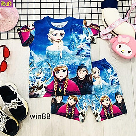 Đồ bộ bé gái hình Elsa & Anna - Đồ bộ đẹp từ 9-47kg - Vải thun lạnh - Giặt không vỡ hình - Hương Nhiên