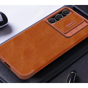Bao da dành cho SamSung Galaxy S24 FE chính hãng Nillkin QIN - Hàng nhập khẩu - nâu