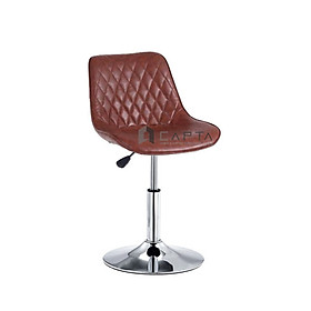 Mua Ghế quầy bar thấp có lưng tựa nệm simili may sọc chéo chân tăng giảm mạ chrome CB2284-1P