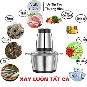 Mua Máy xay thịt đa năng cối inox 304 dung tích 2L công suất 250W kết hợp 4 lưỡi dao siêu sắc - T2K Shop