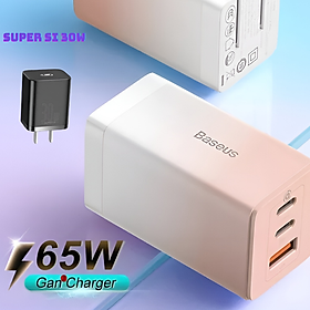 Mua Bộ sạc nhanh Baseus GaN3 Pro Quick Charger 65W (Type Cx2 + USB   PD3.0/ PPS/ QC4.0/ SCP/ FCP Multi Quick Charge Protocol  GaN2 Technology) (hàng chính hãng)