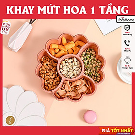 Khay Mứt Tết Hình Hoa, Hộp Bánh Kẹo Chia 5 Ngăn Hình Bông Hoa Mẫu Mới Nhất Tết Giao Màu Ngẫu Nhiên